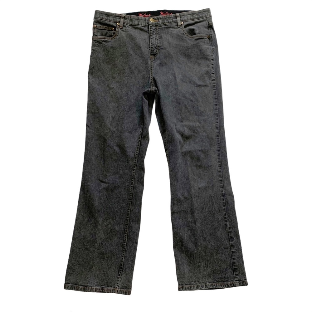 Woolrich Grey Wash Straight Leg Casual Denim Jeans Plus Size 16 Petite